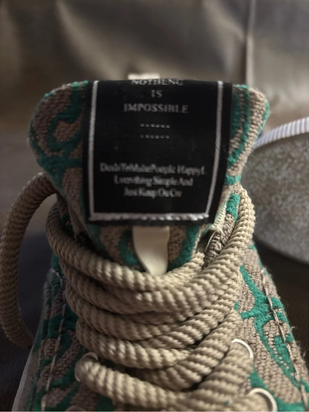 Source Unknown Green and Beige Men Boat Shoes